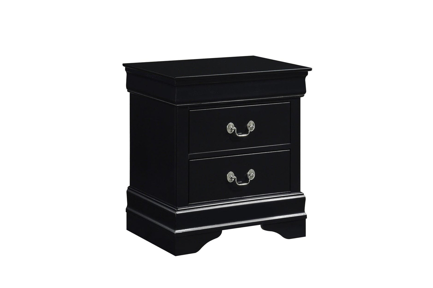 Mayville Black Modern Traditional Solid Wood Sleigh Bedroom Set - Ella Furniture