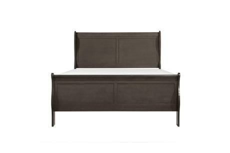 Mayville Stained Gray Modern Traditional Solid Wood Sleigh Bedroom Set - Ella Furniture