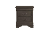 Mayville Stained Gray Modern Traditional Solid Wood Sleigh Bedroom Set - Ella Furniture