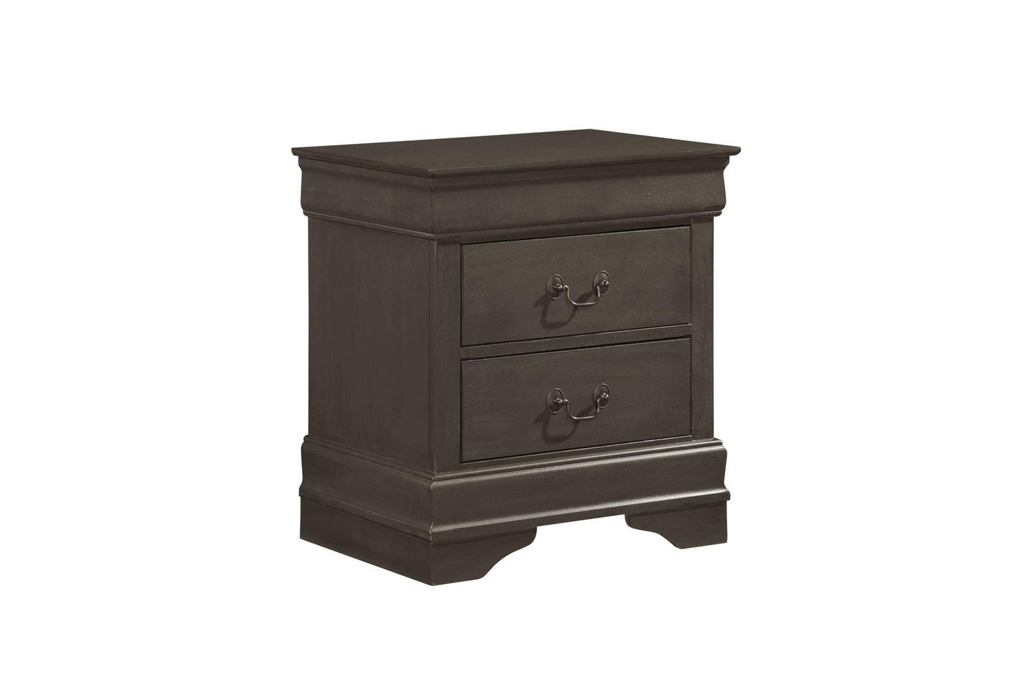 Mayville Stained Gray Modern Traditional Solid Wood Sleigh Bedroom Set - Ella Furniture
