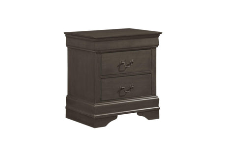 Mayville Stained Gray Modern Traditional Solid Wood Sleigh Bedroom Set - Ella Furniture