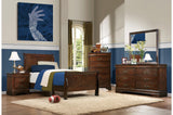 Mayville Brown Cherry Modern Traditional Okume Veneer Engineered Wood Youth Sleigh Bedroom Set - Ella Furniture