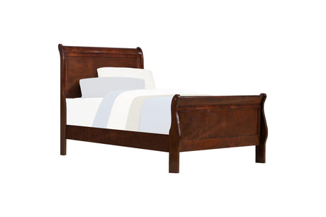 Mayville Burnished Brown Cherry Modern Traditional Solid Wood Panel Bedroom Set - Ella Furniture