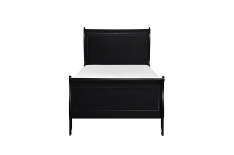 Mayville Black Modern Traditional Solid Wood Sleigh Bedroom Set - Ella Furniture
