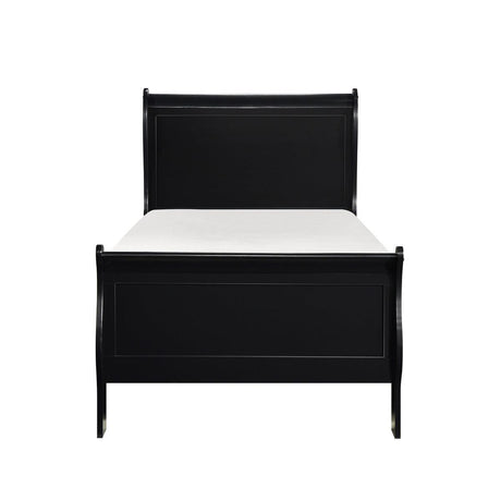 Mayville Black Modern Traditional Okume Veneer, Wood And Engineered Wood Youth Twin Sleigh Bed - Ella Furniture