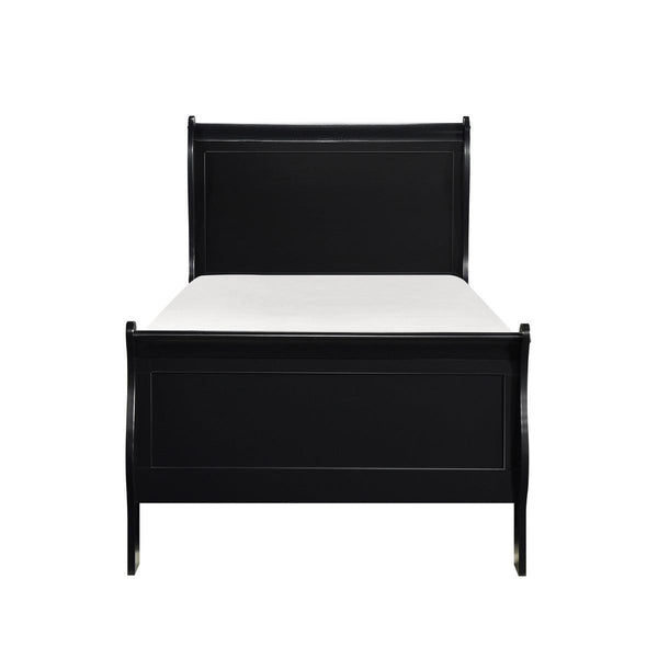 Mayville Black Modern Traditional Okume Veneer, Wood And Engineered Wood Youth Twin Sleigh Bed - Ella Furniture
