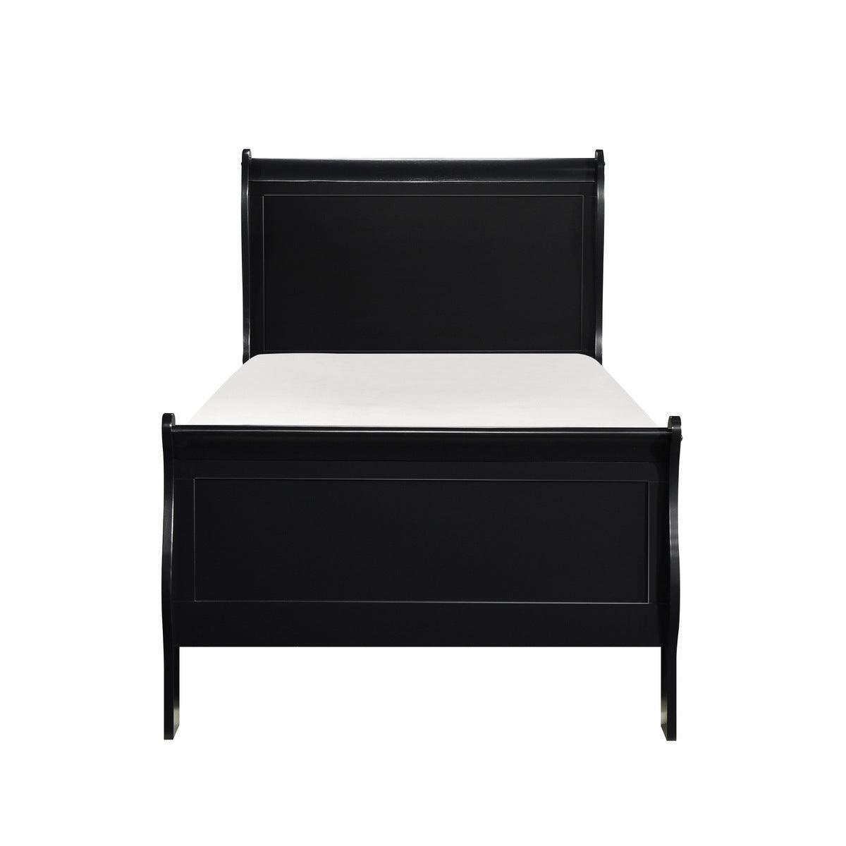Mayville Black Modern Traditional Okume Veneer, Wood And Engineered Wood Youth Twin Sleigh Bed - Ella Furniture