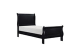 Mayville Black Modern Traditional Solid Wood Sleigh Bedroom Set - Ella Furniture