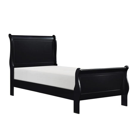 Mayville Black Modern Traditional Okume Veneer, Wood And Engineered Wood Youth Twin Sleigh Bed - Ella Furniture