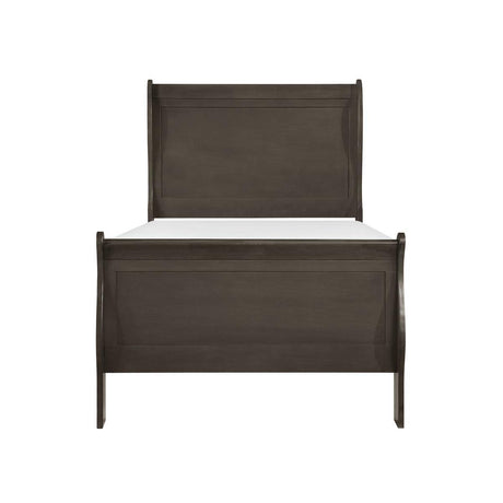 Mayville Stained Gray Modern Traditional Okume Veneer, Wood And Engineered Wood Twin Bed - Ella Furniture