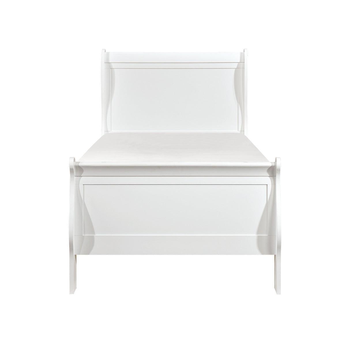 Mayville White Traditional Okume Veneer, Wood And Engineered Wood Youth Twin Sleigh Bedroom Set - Ella Furniture