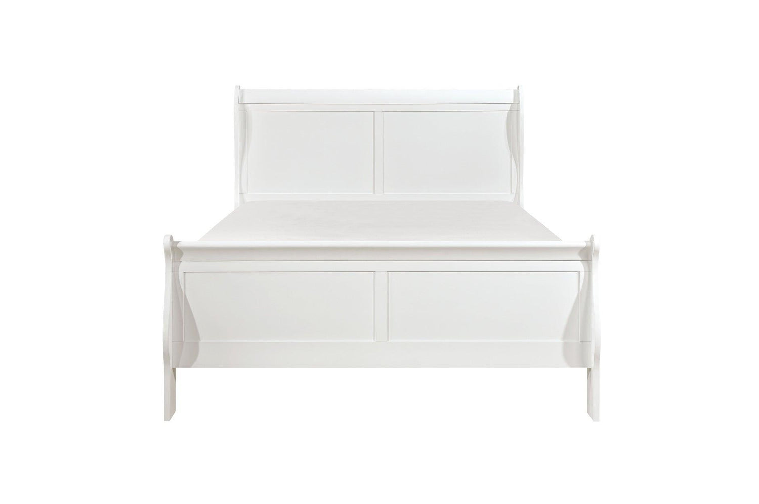 Mayville White Modern Traditional Solid Wood Panel Bedroom Set - Ella Furniture