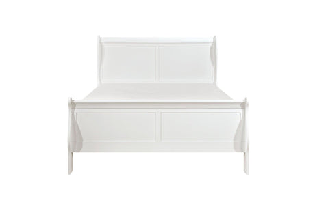 Mayville White Modern Traditional Solid Wood Panel Bedroom Set - Ella Furniture