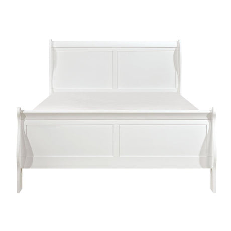 Mayville White Wood Modern Traditional Okume Veneer Wood And Engineered Wood King Sleigh Bed - Ella Furniture