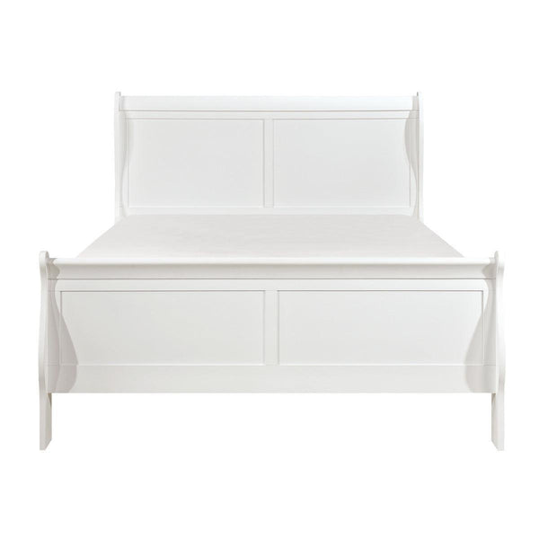 Mayville White Wood Modern Traditional Okume Veneer Wood And Engineered Wood King Sleigh Bed - Ella Furniture