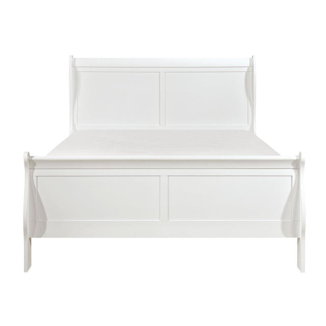 Mayville White Wood Modern Traditional Okume Veneer Wood And Engineered Wood King Sleigh Bed - Ella Furniture