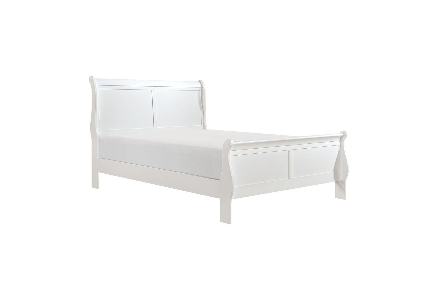 Mayville White Modern Traditional Solid Wood Panel Bedroom Set - Ella Furniture