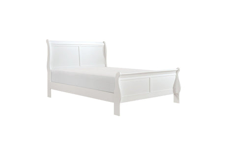 Mayville White Modern Traditional Solid Wood Panel Bedroom Set - Ella Furniture