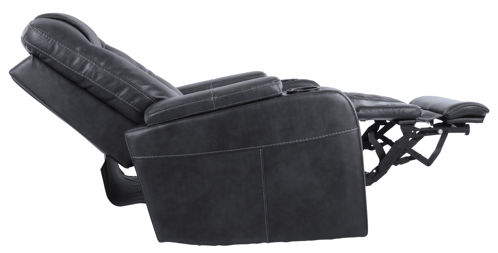 Composer Gray Faux Leather Power Recliner - Ella Furniture