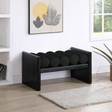Waverly Black Boucle Fabric Bench - Ella Furniture