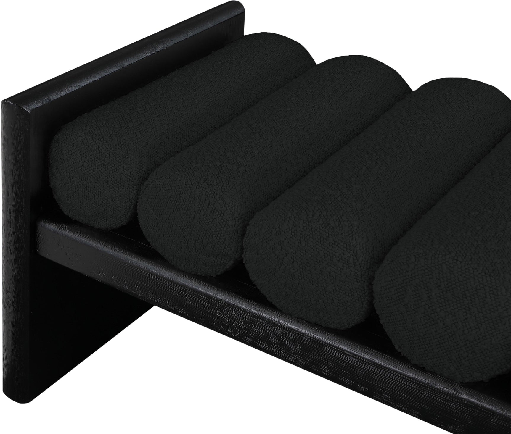Waverly Black Boucle Fabric Bench - Ella Furniture