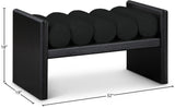Waverly Black Boucle Fabric Bench - Ella Furniture