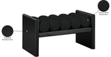 Waverly Black Boucle Fabric Bench - Ella Furniture