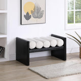 Waverly Cream Boucle Fabric Bench - Ella Furniture
