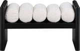 Waverly Cream Boucle Fabric Bench - Ella Furniture