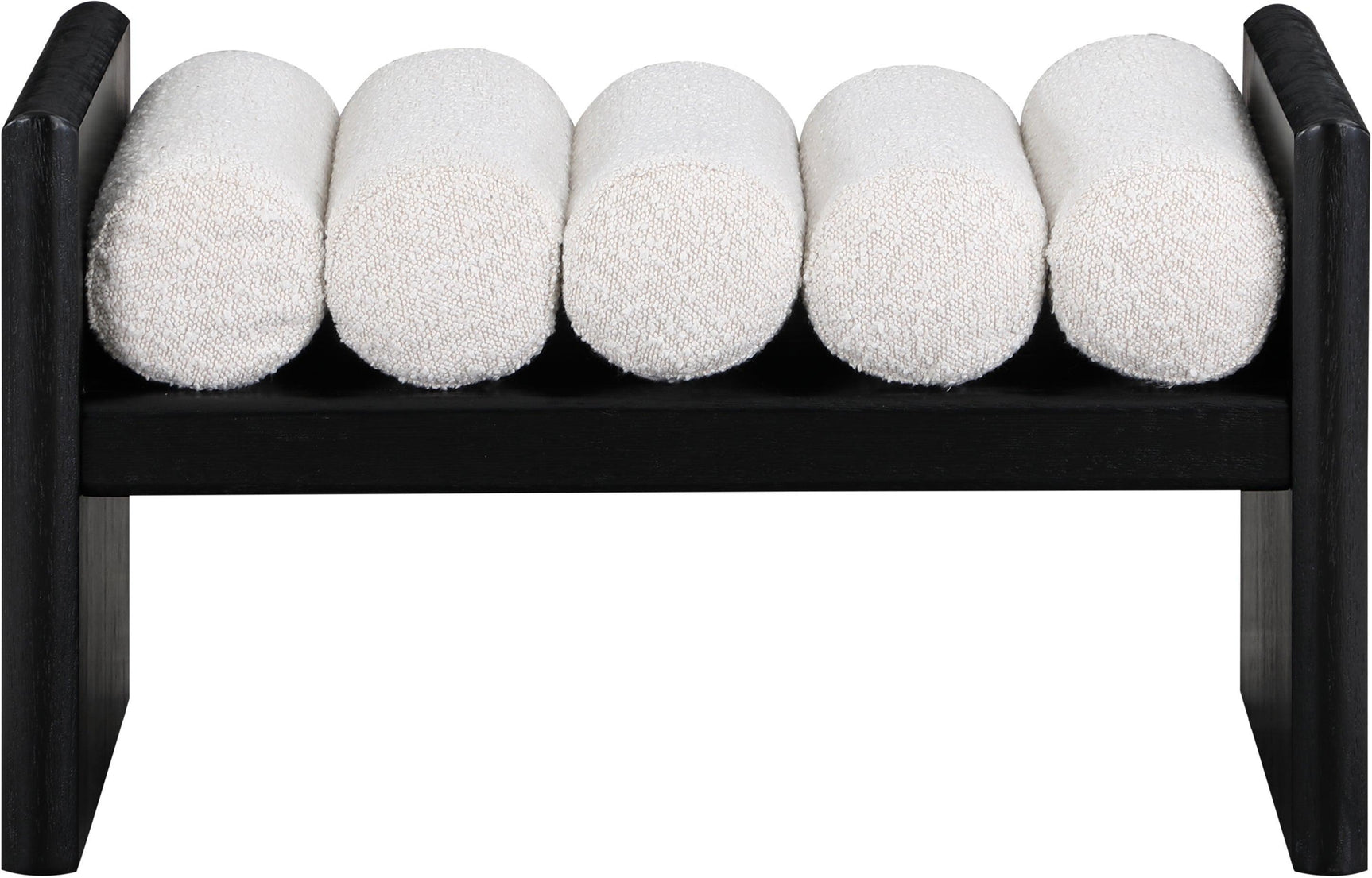 Waverly Cream Boucle Fabric Bench - Ella Furniture