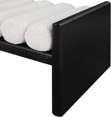 Waverly Cream Boucle Fabric Bench - Ella Furniture