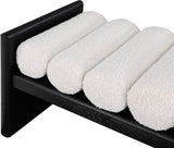 Waverly Cream Boucle Fabric Bench - Ella Furniture