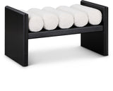 Waverly Cream Boucle Fabric Bench - Ella Furniture