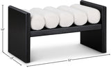 Waverly Cream Boucle Fabric Bench - Ella Furniture
