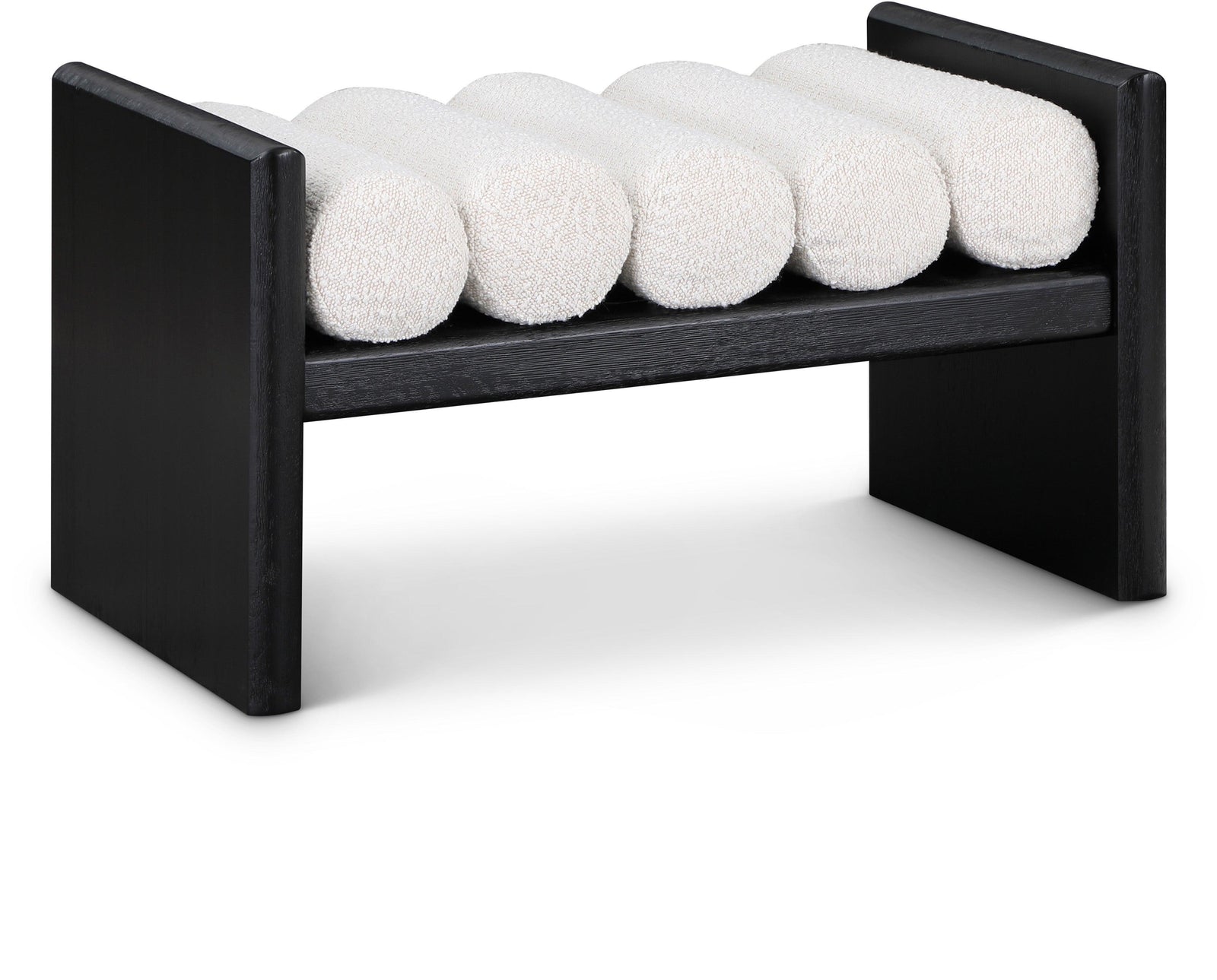 Waverly Cream Boucle Fabric Bench - Ella Furniture