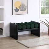 Waverly Green Boucle Fabric Bench - Ella Furniture