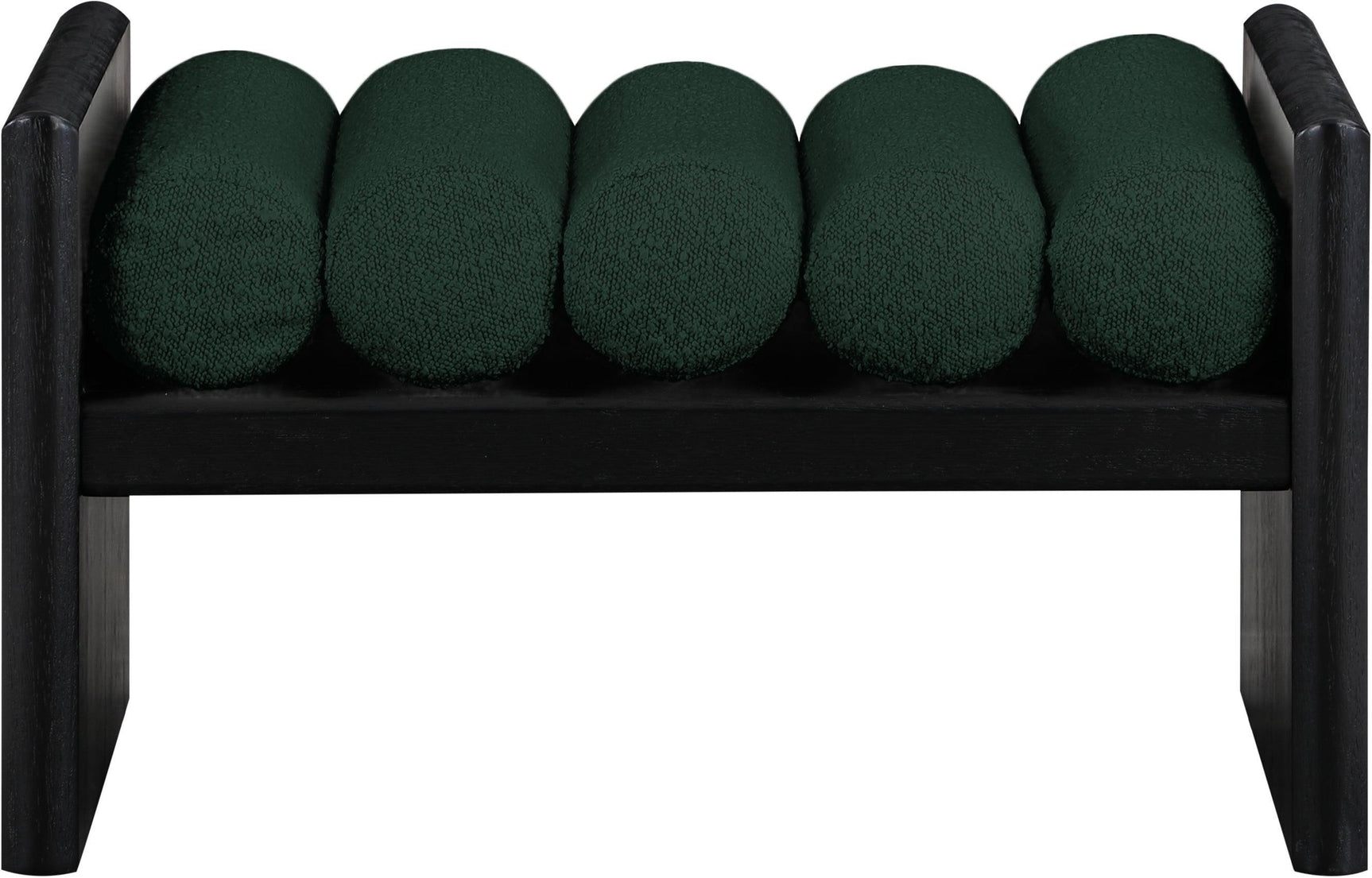 Waverly Green Boucle Fabric Bench - Ella Furniture