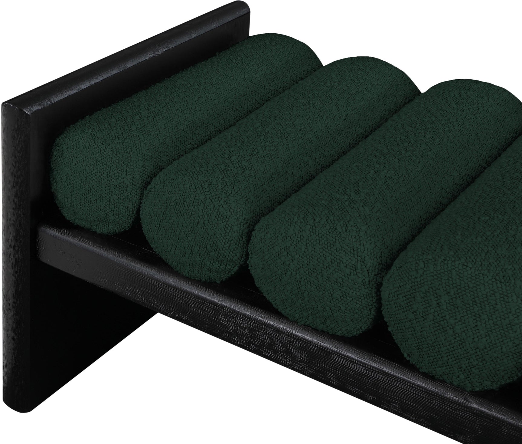 Waverly Green Boucle Fabric Bench - Ella Furniture