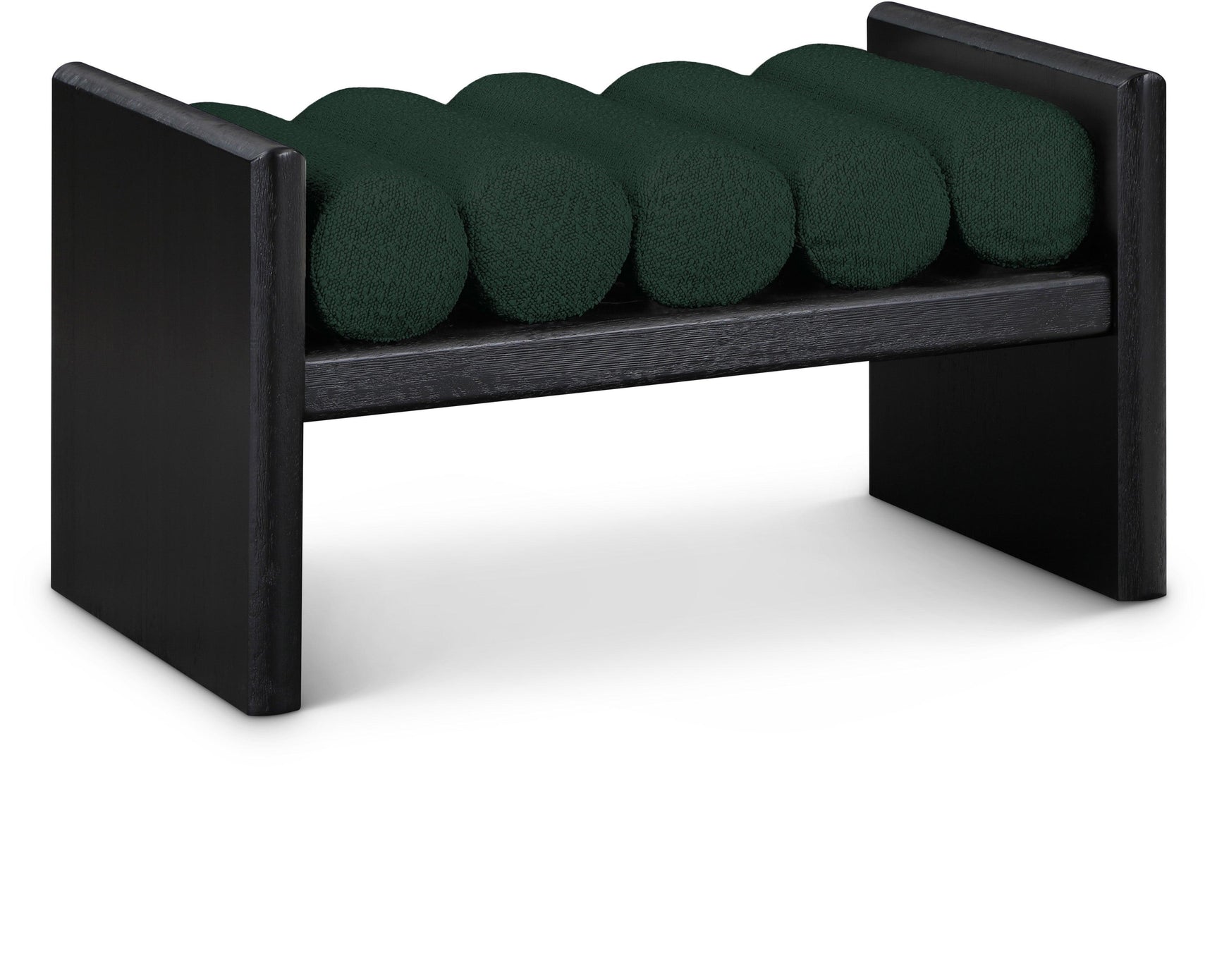 Waverly Green Boucle Fabric Bench - Ella Furniture