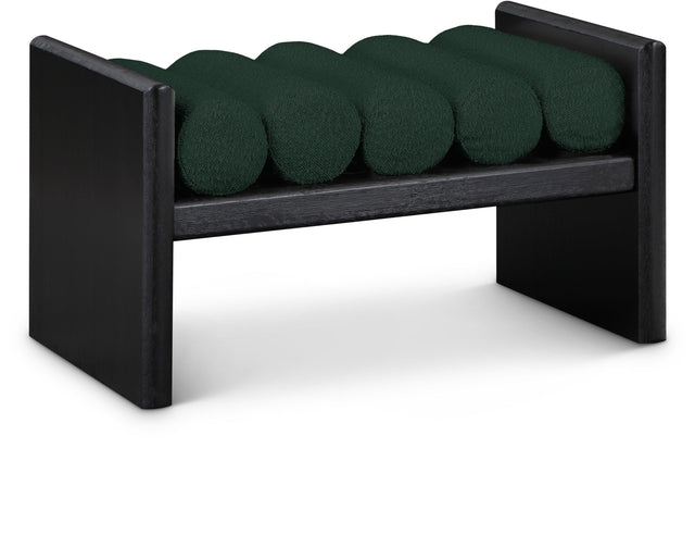 Waverly Green Boucle Fabric Bench - Ella Furniture