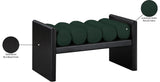 Waverly Green Boucle Fabric Bench - Ella Furniture