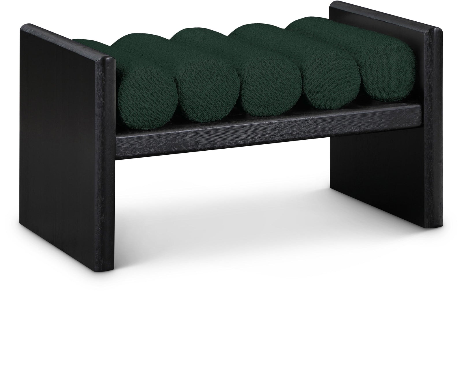 Waverly Green Boucle Fabric Bench - Ella Furniture
