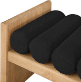 Waverly Black Boucle Fabric Bench 177Black - Ella Furniture