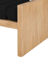 Waverly Black Boucle Fabric Bench 177Black - Ella Furniture
