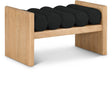 Waverly Black Boucle Fabric Bench 177Black - Ella Furniture