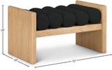Waverly Black Boucle Fabric Bench 177Black - Ella Furniture
