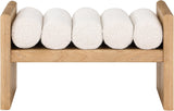 Waverly Cream Boucle Fabric Bench 177Cream - Ella Furniture