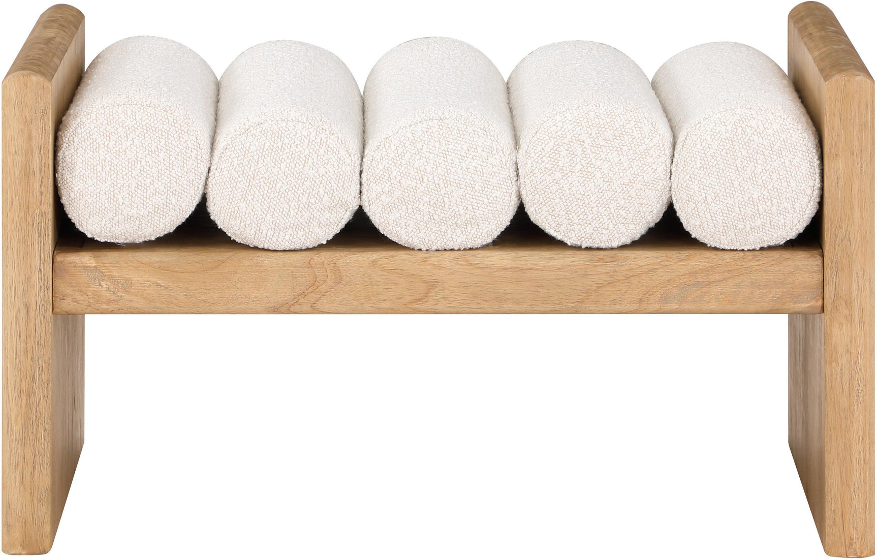 Waverly Cream Boucle Fabric Bench 177Cream - Ella Furniture