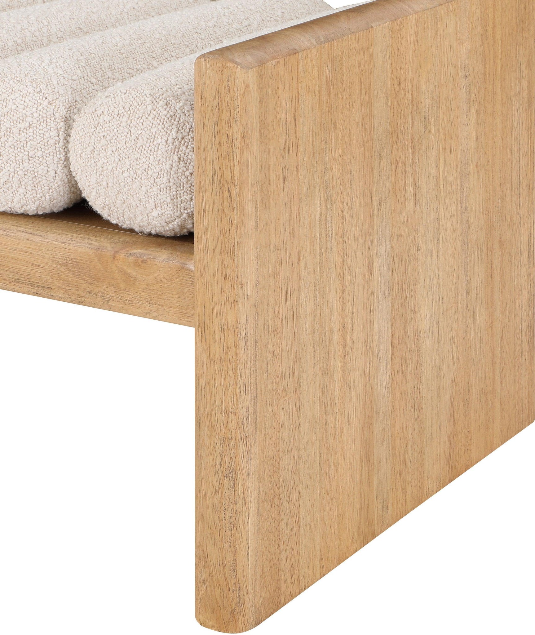 Waverly Cream Boucle Fabric Bench 177Cream - Ella Furniture