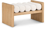 Waverly Cream Boucle Fabric Bench 177Cream - Ella Furniture